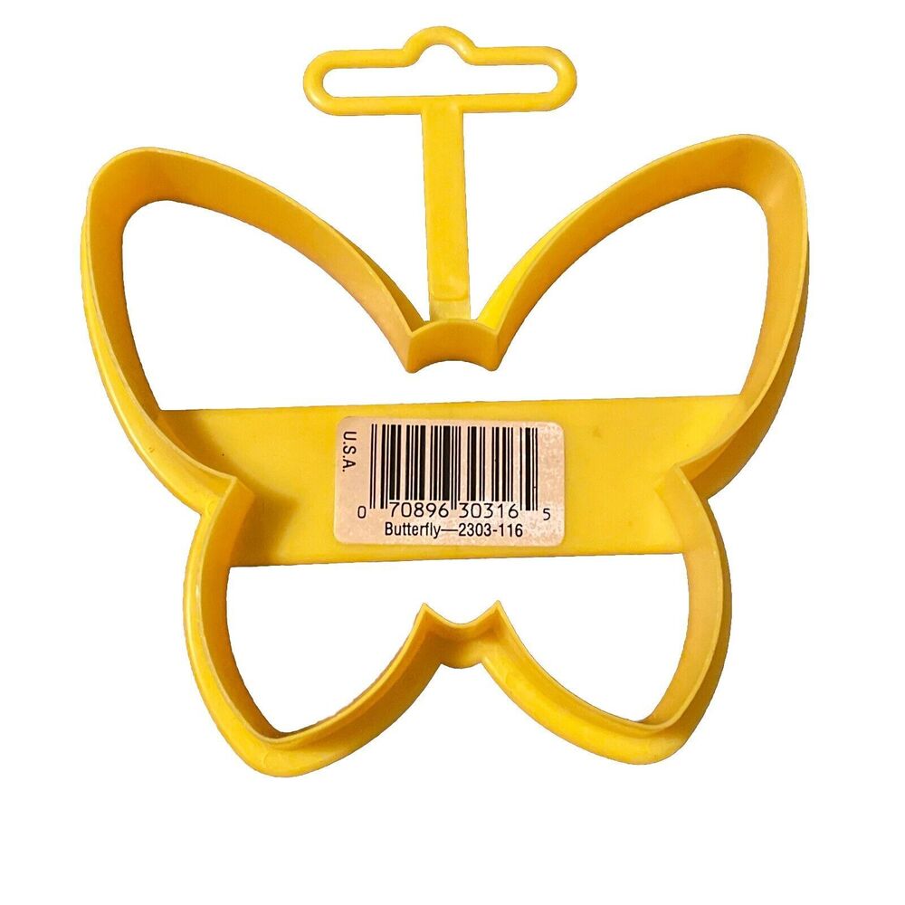 Wilton BUTTERFLY Cookie Cutter Mold, Yellow Plastic